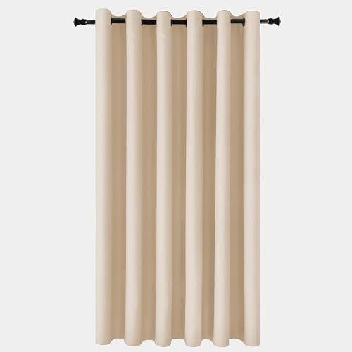 Hafaa Blackout Curtains Eyelet Cream 66x84 Inch Door Curtains for Living Room Premium Soft Thermal Insulated Bedroom Curtain 1 Panel with Tie Back