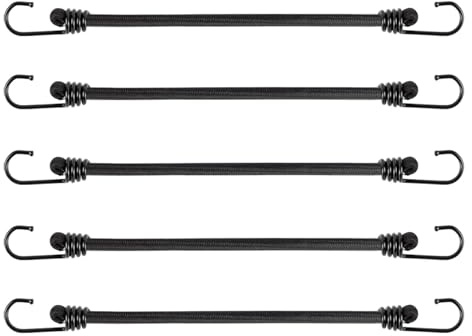 Anhoer 5 Stück Spanngummi mit Haken Gepäckspanner Expander mit Haken Elastische Vielzweck Gummi Spanngurte Gummispanner für Gepäck Dachträger Camping (60cm)