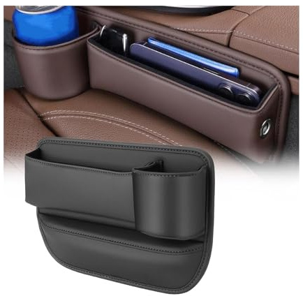 NRAAUEPO Caja Organizador Asiento Coche para v&w Golf Sportsvan 2009-2016 Portavasos de Cuero Coche, Bolsa para Huecos Asientos, Organizador para Rellenar Huecos, Accesorio Interior
