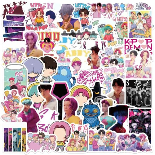 CAREOR 60Pcs Idol Inspired Hunters Stickers, Anime Movie Stickers, Waterproof Vinyl Graffiti Decals for Laptop Bottles Guitar Luggage Skateboard Bicycle, Teens and Adults (Boy)
