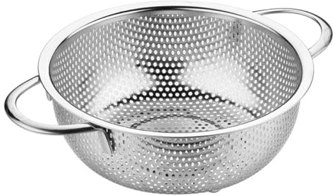 NESTINGHO Colador de Acero Inoxidable 194 CM Doble Asa Cesta Coladora para Verduras y Frutas Colador de Arroz de Malla Fina para Cocina y Fregadero Cesta de Lavado y Escurrido