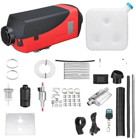 CVPX Riscaldatore d'Aria Diesel 2/5KW 12V/24V Compatibile con Serbatoio da 10 Litri, Riscaldatore di Parcheggio Diesel, Display LCD E Telecomando(5kw)