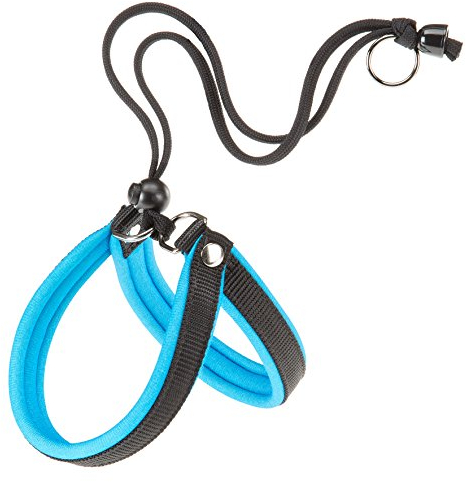 Ferplast Harness for Small Dogs AGILA FLUO 2 Dog Harness with Soft Padding, Quick and Simple Drawstring Closure System, Chest Size 32-50 cm. Blue