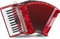 Classic Cantabile 48 Bass Akkordeon Secondo V - Tastenakkordeon - 2-chörig - 26 Diskanttasten - mit Riemen & Rucksack-Tasche - Rot