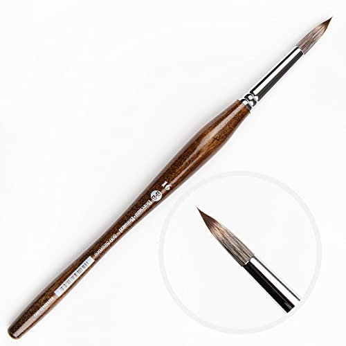 Pennello in Mangusta Sintetica n 16 Punta TONDA - Manico ergonomico