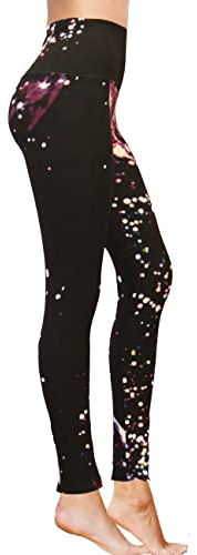 COMFY FOREVER Everyday Leggings for Women High Waist Tummy Control Ankle Length Sports Yoga Pants, Galaxy, XXL