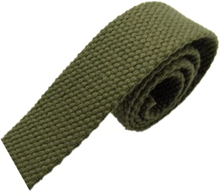 DTKJ Gurtband aus Polyester und Baumwolle, 50 mm, für Taschen, Rucksack, Gürtel, Schrägband, 9 m, Armee-grün, 25 mm,