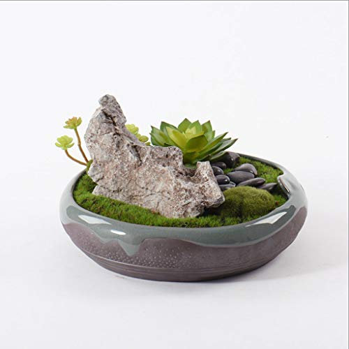 XXXXW Handmade Chinese Artificial Grass Artificial Green Plant, Home Living Room Table Floral Jewelry Artificial Flower Potted Plant, Artificial Bonsai Ceramic Artificial Plant Fake Plant