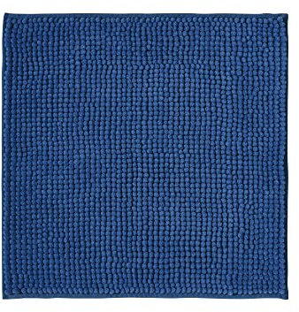 Decomira Badmatta halkfri av mjuk Chenille | Superabsorberande och maskintvättbar | Kan kombineras som badmatta set | För badrum, dusch, badkar eller som wc matta | Blå - 45x45 cm