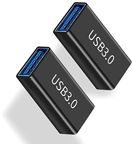 iJiZuo USB 3.0 Adattatore Accoppiatore Collegamento Estensione Una Femmina a Una Femmina (Confezione da 2), per Il Collegamento di Due Cavo USB Maschio,Connettore di Prolunga