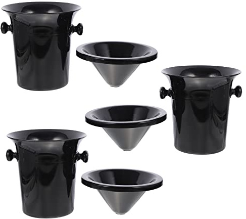 BESTonZON Crachoir De Dégustation De Vin Seau À Glace en Plastique Accessoire pour Bars Caves Fêtes Boutiques De Vin Et Expositions 3 Pièces