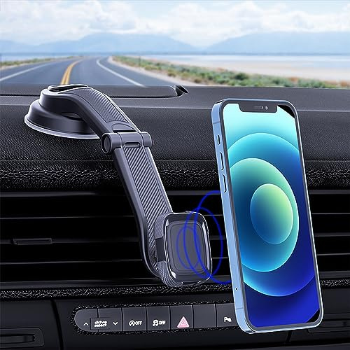 TenYua Car Magnetic Phone Holder,Universal Dashboard Strong Suction Cup Car Phone Mount Holder with Adjustable 240° Arm for All Smartphones