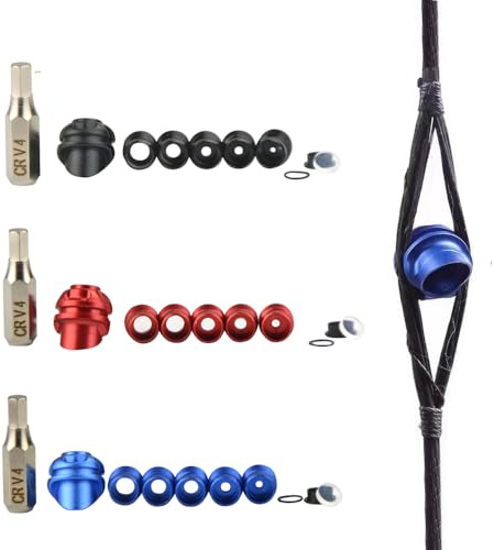 Mira Peep de Tiro con Arco para Arco Compuesto Interior de Aleación de Aluminio Intercambiable con Visor Peep Arco Compuesto con Capucha (B, azul37°)