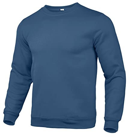 Pullover Für Herren Rundhals Pulli Sweatshirts Für Herren Vintage Druck Top Herren T Shirt Entspannte Passform Herren Hoodie Baggy Sweaters Freizeit Unterhemden Thermo Oberteil(2-Dark Blue,XXL)