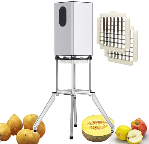forplubossmmp Picadora De Verduras Comercial De 200 W, Cortador De Patatas Fritas con Cuchillas De 9 Mm Y 12,2 Mm, Exprimidor De Naranja Eléctrico, Cortador De Verduras para Frutas Vegetales