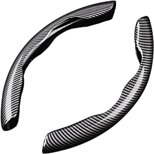 2 Stück Lenkradbezug für Mercedes Benz GLE 250d 300d 320 350d AMG 43 53 63 63S, Atmungsaktive Antirutsch Lenkradhüllen Kohlefaser Lenkradschoner Innenraum Zubehör,Black