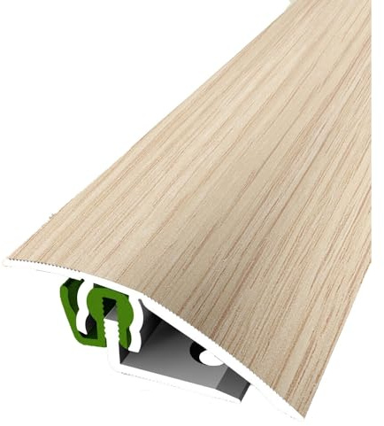 PROVISTON | Übergangsprofil | Parkettprofil | Breite: 51 mm | Höhenausgleich: 3-23 mm | Länge: 900 mm | Aluminiumprofil | Eiche weiß gekalkt | 1 Stück