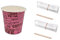 Kit complet 100 verres à café en papier 75 ml – 100 palettes à café jetables – Eco – À emporter – Biodégradables – Jetables petits – Résistants à haute température – tasses à café – Couleur rose