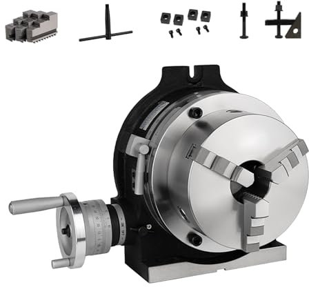 3 Jaw Chuck Dividing Head,6-inch indexing Head for Horizontal or Vertical use,CNC Milling Machine Rotational Axis,Reduction Ratio 1:90, for milling, Grinding, Drilling Machines