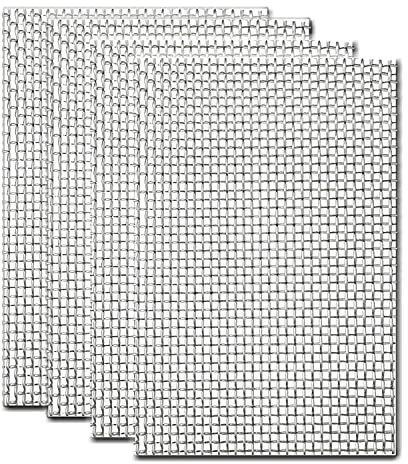 Jzoowar Gitter Folie, 4 Packungen Draht Gitter Platten 20 Maschen, Maus Nagetier Insekten Gitter für LüFtungsöFfnungen, Haus, KüChe, Garten, 210 X 300 Mm