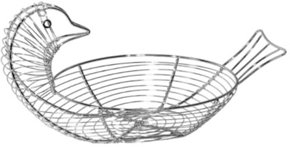 Folpus Cestino portauova in filo metallico Portauova di Controsoffitto per riporre le uova Cestino di frutta per riunioni di soggiorno, Argento