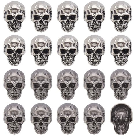 arricraft 20 Stück Knöpfe Aus Legierung Mit Totenkopfmotiv Metallknöpfe Mit Skelett Motiv Halloween Knöpfe In Totenkopf Form Mit Löchern Für Halloween Accessorize Hemdjacke Kostüm