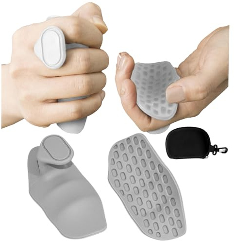 Fitness Griffpolster Griffpads für Klimmzüge, Fitness Handschuhe Herren Frauen Gym Zubehör Zughilfen Grip Pads für Maximalen Grip für Kraftraining, Fitness, Bodybuilding & Crosstraining (Grau B)