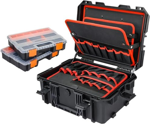 HMF 15603-02 Valigetta per attrezzi da esterno vuota, cassetta per attrezzi grande | 46,5 x 36 x 20,5 cm