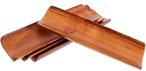 MAGICLULU 4pièces Plateaux De Service Bois Rectangulaires Assiettes à Sushi Et Crackers Vaisselle Décorative pour Cuisine Et Salle à Manger