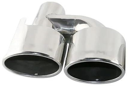 QFJFBGGH Auto-Endrohre 1 STÜCKE Edelstahl Silber Auspuffrohr 2,5 ''Inelt Oval Dual Auspuffblende Für W204 C200 C260 Endrohrblenden(EJ30213-L-AG)