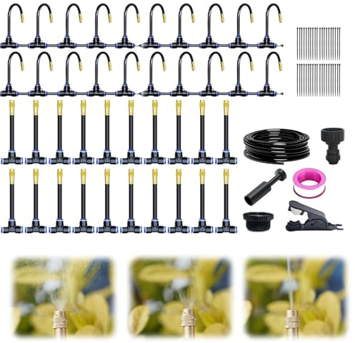 360° arrosage automatique pour jardin,Curved Garden Automatic Irrigation System, kit arrosage automatique système d'irrigation goutte à goutte pour plantes de serre, plates-bandes surélevées (20m)