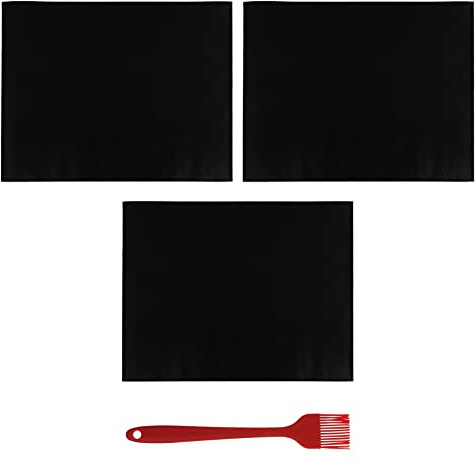Yardenfun 4pièces Tapis De Barbecue Réutilisable Antiadhésif Lot de Tapis sous Barbecue pour Cuisson Four Micro-Ondes