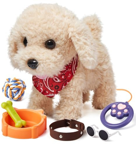 SINZONeu® Realistischer Roboterhund mit Leine – Elektronisches Interaktives Haustier für Kinder 3-7 Jahre, Läuft, Bellt, Schwanzwedeln, Geschenk für Mädchen Jungen