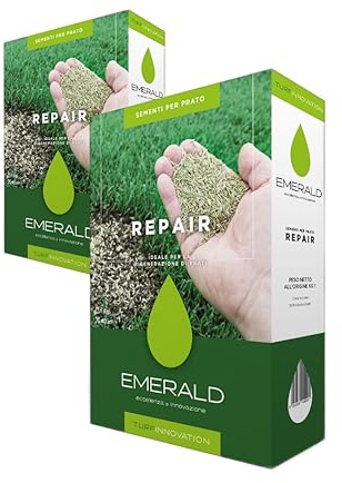 Emerald REPAIR, Semi per Prato Inglese Rigenerante, Crescita Veloce, Alta Resistenza e Colore Verde Brillante anche d’Inverno,1kg x 40mq (2)