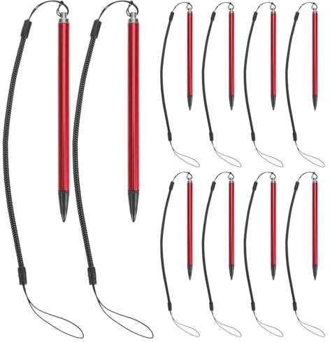 SEWACC 10pezzi Penna Stilo per Tablet Penna Touch Screen Resistiva con Molla Spirale Corda Anti-perdita Stilo Touchscreen Resistivo per Reader e Accessori per Telefoni