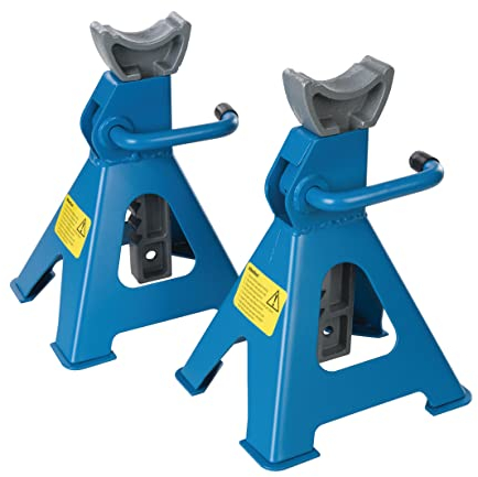 Silverline 3 Tonne Axle Stands – Heavy-Duty Jack Stand Set for Cars & Vans, 2-Piece Pair (763620)
