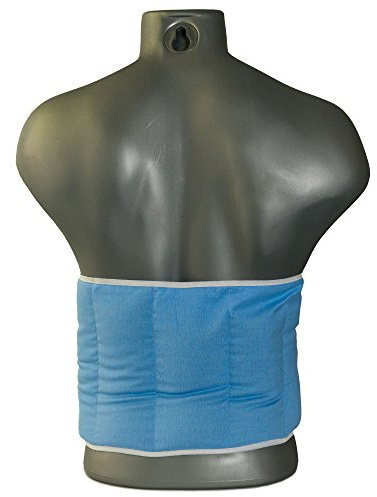 Coussin-ceinture aux graines de lin à sept compartiments avec fermeture à bande auto-agrippante - longueur environ 135cm - Bleu ciel - Coussin thermique aux graines XXL - Ceinture-bouillotte