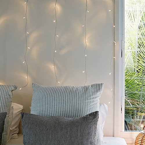 Lights4fun 40er LED Lichtervorhang warmweiß 1m x 1m 31V Fenster Weihnachten Deko Weihnachtsdeko Lichterkette Strom Fensterbeleuchtung Weihnachten