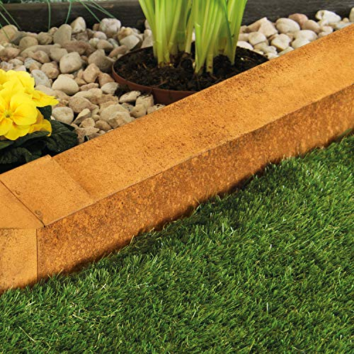 bellissa Schneckenblech aus Metall - 99618 - Schneckenzaun für den Garten, corten - 100 x 20 cm - Mit patentierter Verbindungstechnik