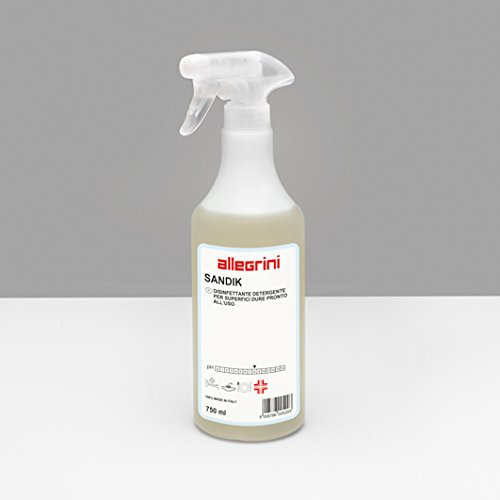 Disinfettante Superfici Igienizzante Pronto Uso Con Presidio Medico Chirurgico Idroalcolico - Allegrini - Sandik - 12 Flaconi 750ml - 9lt Totali