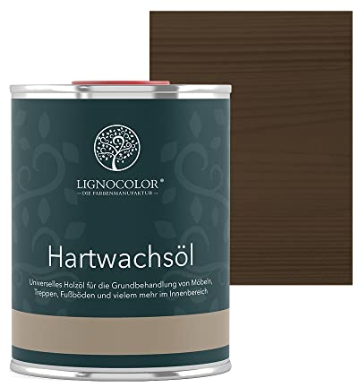 Lignocolor Hartwachsöl (1 L, Nussbaum dunkel) Holzöl für den Innenbereich