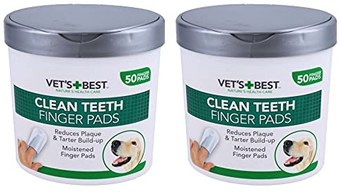 100PK Dog Pet Teeth Tooth Cleaning Finger Pads Wipes Plaque Tartar Remover