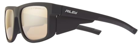 Riley Navigator Safety Glasses for Work – Anti-Fog, Anti-Scratch Eye Protection Glasses, UV Safety Sunglasses for Men with Revo Lenses, Impact Resistant, Adjustable Fit - Antique Revo Lens