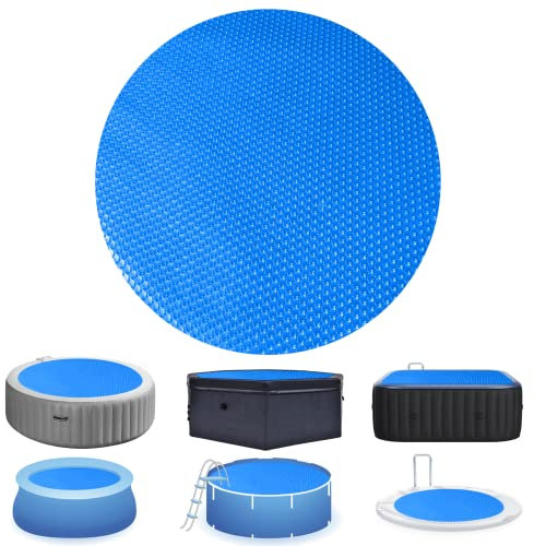 Evoio Solar Pool Cover 12 ft Round for Above Ground Inground Pools Bubble Wrap Covers for Hot Tub Spa Thermal Heating, 15 Mil Circle Blue Floating Blanket for 6-24 Foot Feet Diameter Swimming Pools