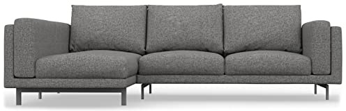 comfortly Nockeby 2-Sitzer-Sofa mit linker Chaiselongue-Schonbezug, handgefertigt, kompatibel mit Nickelby-Sofa mit Chaiselongue, linke Seite, nur Bezüge (strapazierfähig, Anthrazit)