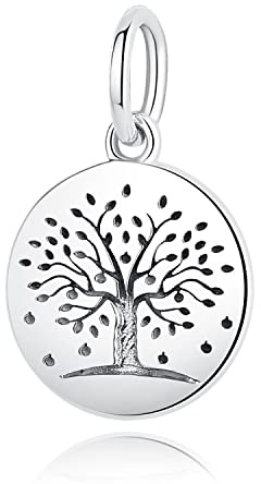 Nbsameng L'arbre de vie Pendentif en Argent 925 Finement gravé Family Breloque