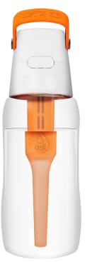 Dafi Botella de Filtro de Agua SOLID Ámbar, 0,5 L - con Filtro de Carbón activado que mejora el pH, sin BPA, Elimina el sabor y el olor a cloro, fabricada con resistente Tritan™