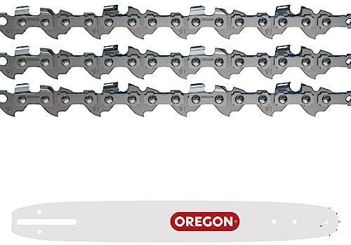 Oregon Sägekette und Führungsschiene 40cm A041 Schwert | 3/8 LP, 1.3mm, 57 Treibglieder, rückschlagsarme Kette kompatibel mit Titan, Black & Decker und mehr