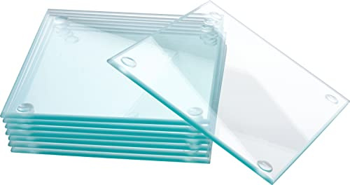 VBS 8er-Pack Glasuntersetzer 12x12cm quadratisch Kerzenuntersetzer Getränke Kerzenglasuntersetzer