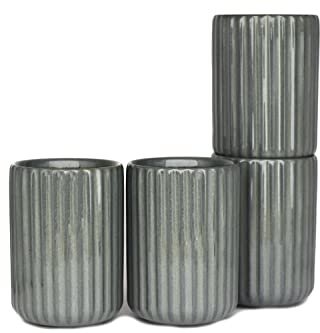 Saumo 4 er Set 300 ml Hochwertige Handgefertigte Kaffeetassen/becher aus Keramik – Kaffeetasse/Teetasse ohne Henkel – Ideal als Cappuccino, Latte Macchiato, Kaffee, Tee, Becher/Tassen
